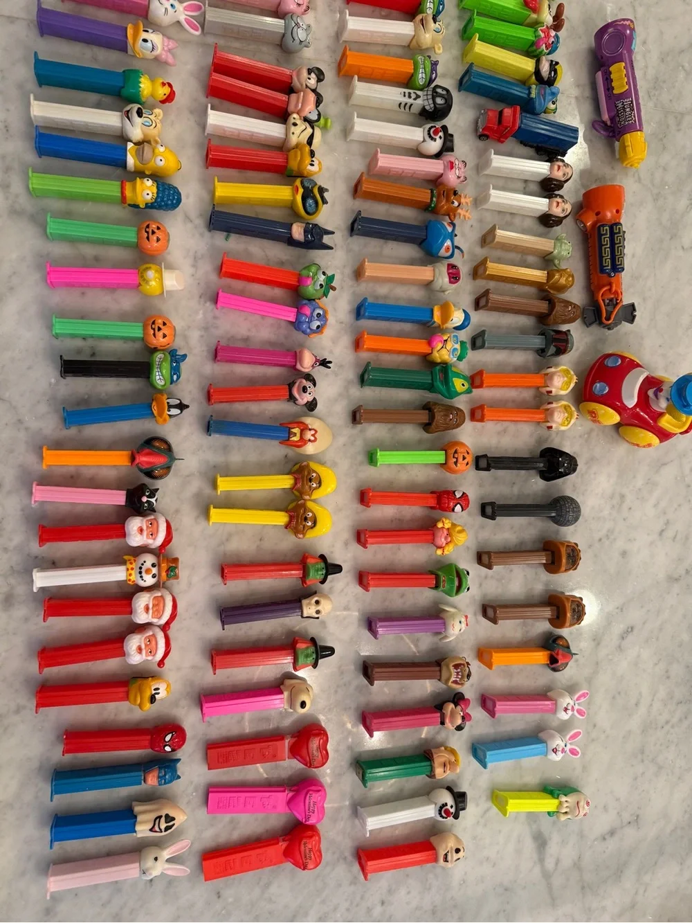 Huge Lot of 126 PEZ Dispensers 1990s-2010s Disney Star Wars Garfield Holiday